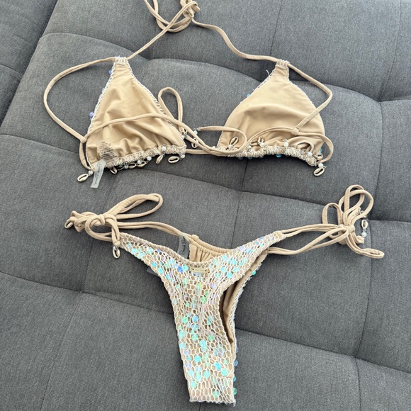 Beach Bunny Swimwear Crochet Seashell and Sequin Bikini - Picture 8 of 10